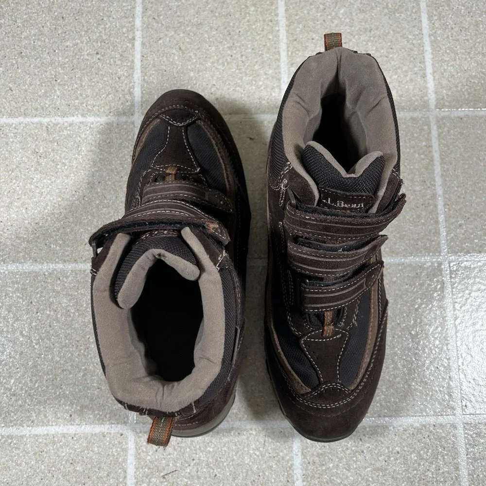 LL Bean Tek2.5 Mens Sz 11.5 Hiking Snow Boots Brown Suede Trio Straps Primaloft